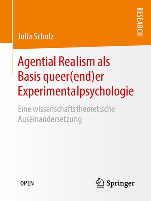 cover image of Agential Realism als Basis queer(end)er Experimentalpsychologie